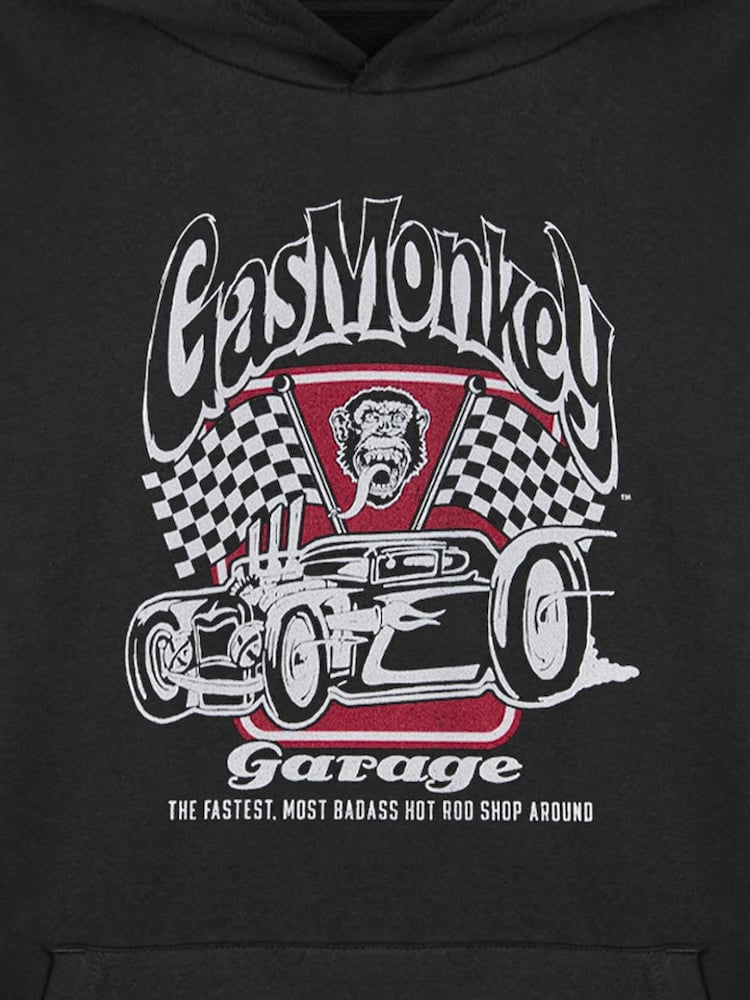 Vanilla Underground Black Mens 100% Cotton Gas Monkey Licensed Hoodie - Image 5 of 5