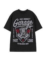 Vanilla Underground Black Mens Gas Monkey Licensed 100% Cotton T-Shirt - Image 1 of 6