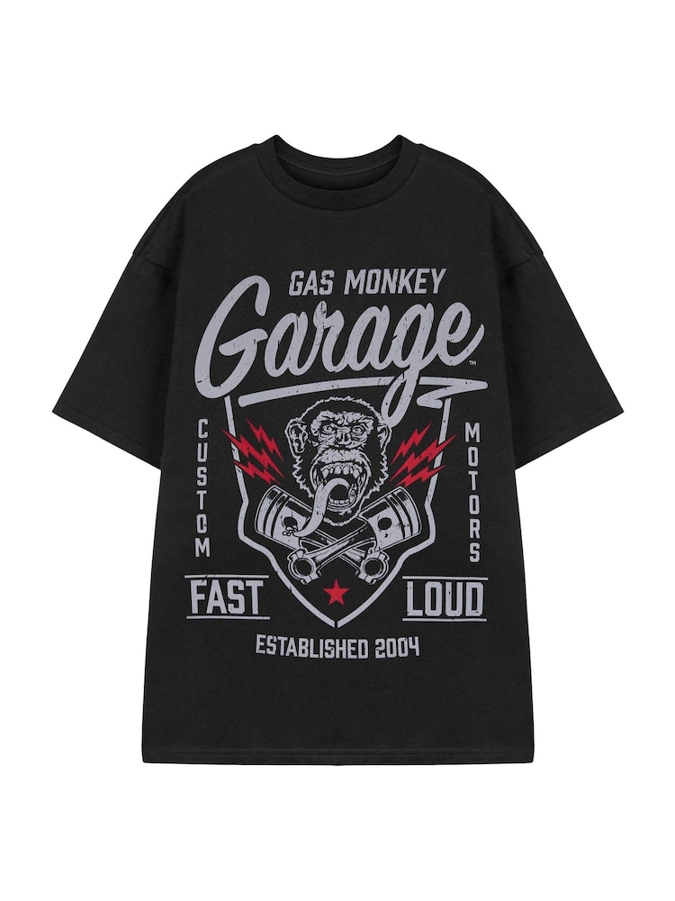 Vanilla Underground Black Mens Gas Monkey Licensed 100% Cotton T-Shirt - Image 1 of 6