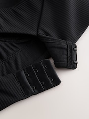Black Active Sports Low Impact Dry Tech Ribbed Crop Bra - Image 9 of 9