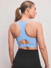 Blue Active Sports Low Impact Dry Tech Ribbed Crop Bra - Image 2 of 9