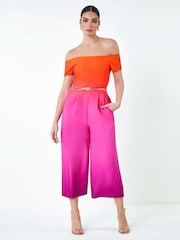 Roman Orange Ombre Bardot Stretch Jumpsuit - Image 1 of 5