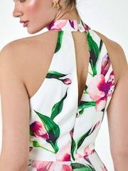 Roman Pink Floral Print Pleated Midi Dress - Image 5 of 5