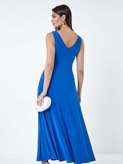 Roman Blue Plain Knot Front Maxi Dress - Image 3 of 5