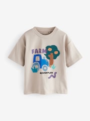 Neutral Short Sleeve Appliqué T-Shirt (3mths-7yrs) - Image 1 of 4