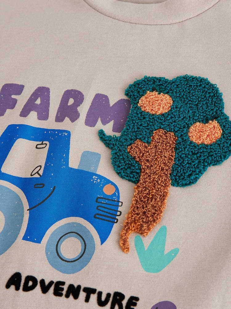 Neutral Short Sleeve Appliqué T-Shirt (3mths-7yrs) - Image 4 of 4