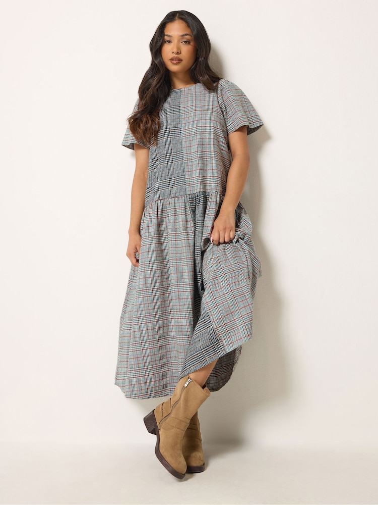 PixieGirl Petite Brushed Check Patchwork Maxi Dress - Bild 2 von 6
