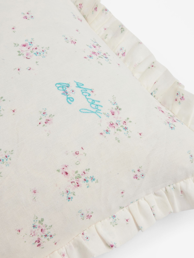Shabby Chic by Rachel Ashwell® Floral Rosabelle Ruffle Cotton Linen Cushion - Image 5 of 5