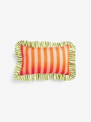 Lucy Tiffney Green Run Rabbit Embroidered Ruffle Cushion - Image 5 of 6