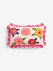 Lucy Tiffney rožast vzorec Scalloped Edge Tufted Cushion - Slika 4 iz 6