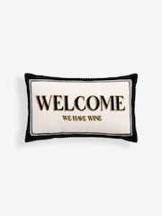 Подушка с надписью и вышивкой Rockett St George Welcome We Have Wine - Изображение 4 из 6