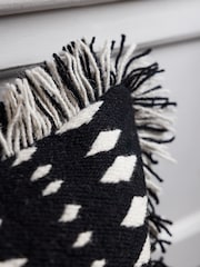 Rockett St George Black Cowboy Blanket Fringe Cushion - Image 2 of 5