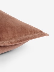French Connection Coffee 100% Cotton Washed Velvet Cushion - Image 3 of 5