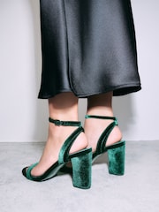 Green Standard/Wide Fit Forever Comfort® Block Heel Sandals - Image 3 of 9