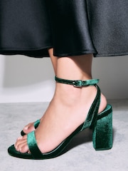 Green Standard/Wide Fit Forever Comfort® Block Heel Sandals - Image 4 of 9