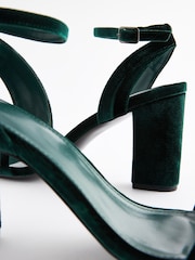 Green Standard/Wide Fit Forever Comfort® Block Heel Sandals - Image 7 of 9
