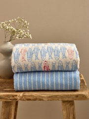 Multi Set of 2 Hand Towels 100% Cotton - Image 2 of 8