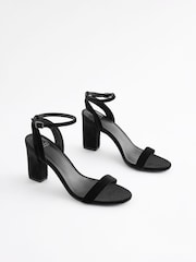 Black Velvet Standard/Wide Fit Forever Comfort® Block Heel Sandals - Image 3 of 7