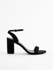 Black Velvet Standard/Wide Fit Forever Comfort® Block Heel Sandals - Image 4 of 7