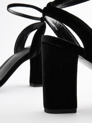 Black Velvet Standard/Wide Fit Forever Comfort® Block Heel Sandals - Image 7 of 7