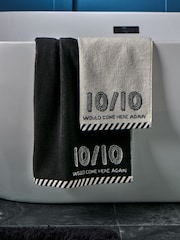 Monochrome Set of 2 Hand Towels 100% Cotton - Image 1 of 5