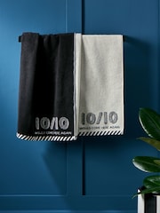 Monochrome Set of 2 Hand Towels 100% Cotton - Image 2 of 5
