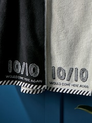 Monochrome Set of 2 Hand Towels 100% Cotton - Image 3 of 5