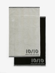 Monochrome Set of 2 Hand Towels 100% Cotton - Image 4 of 5