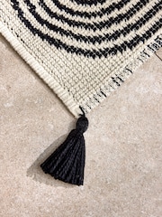 Black/White Geo Swirl 100% Cotton Bath Mat - Image 2 of 3
