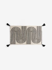 Black/White Geo Swirl 100% Cotton Bath Mat - Image 3 of 3