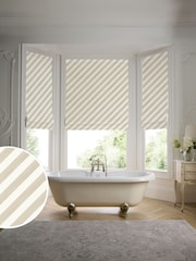 Historic Royal Palaces Stone Tudor Stripe Made To Measure Roman Blinds - Image 1 of 7