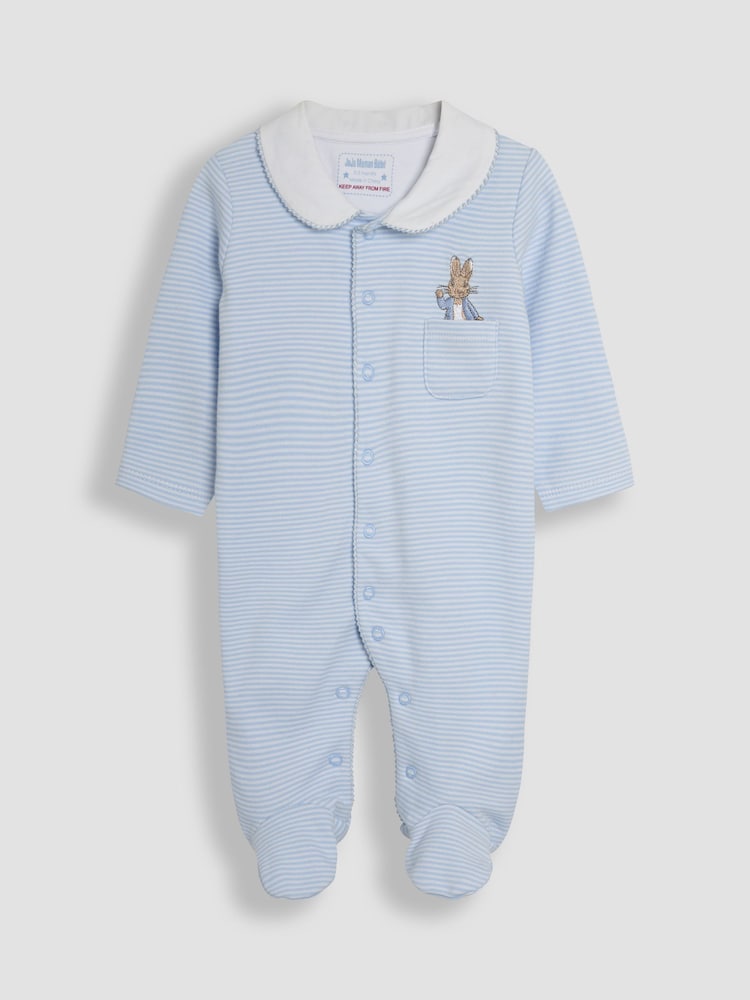 JoJo Maman Bébé Blue Peter Rabbit Sleepsuit & Comforter Gift Set - Image 6 of 9