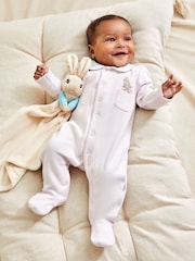 JoJo Maman Bébé Pink Flopsy Bunny Sleepsuit & Comforter Gift Set - Image 1 of 8