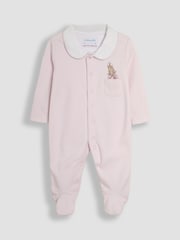 JoJo Maman Bébé Pink Flopsy Bunny Sleepsuit & Comforter Gift Set - Image 5 of 8