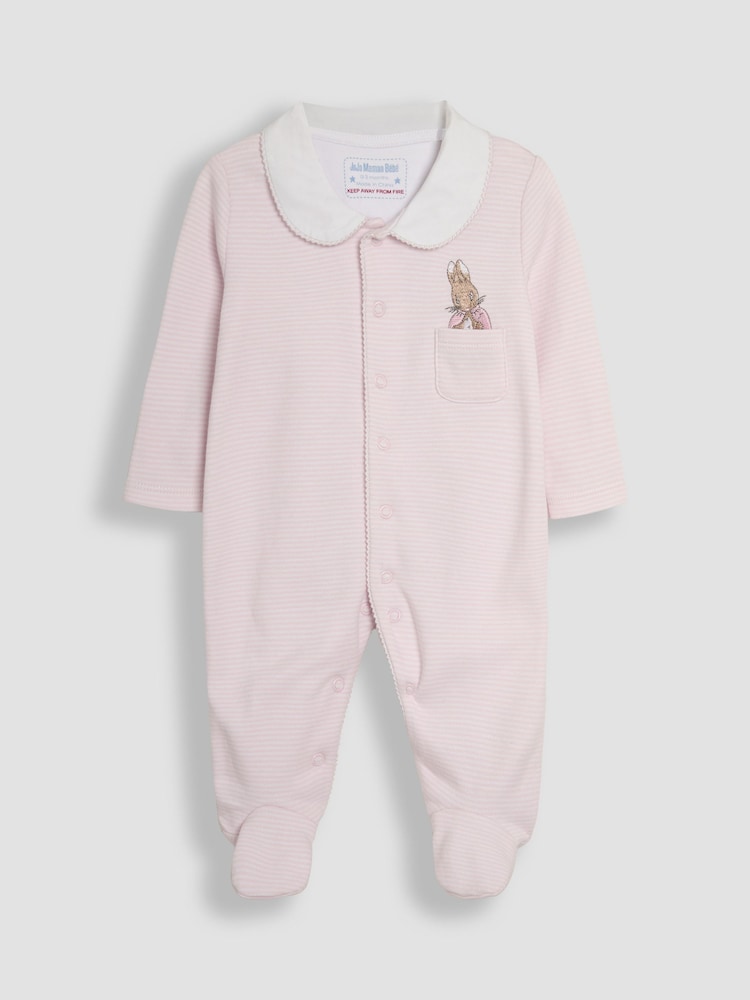 JoJo Maman Bébé Pink Flopsy Bunny Sleepsuit & Comforter Gift Set - Image 5 of 8