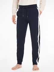 Tommy Hilfiger Blue Cuffed Track 100% Cotton Joggers - Image 1 of 6