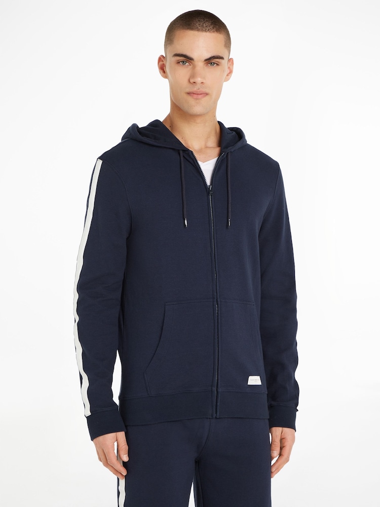 أزرق - أسود - هودي قطن 100% بسحّاب من Tommy Hilfiger - صورة 1 من 6