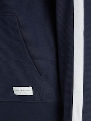 أزرق - أسود - هودي قطن 100% بسحّاب من Tommy Hilfiger - صورة 4 من 6