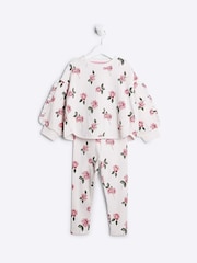 River Island Girls Waffle 100% Cotton Sweatshirt and Leggings Set - صورة 3 من 5