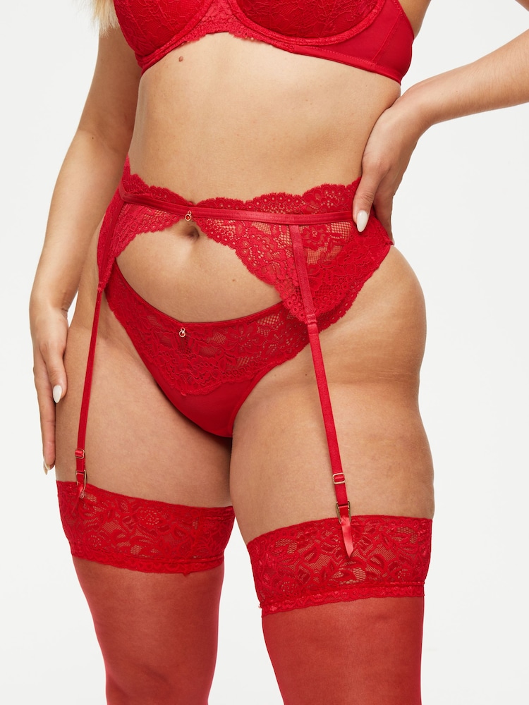 Ann Summers Red Sexy Lace Planet Suspender Belt - Image 1 of 5