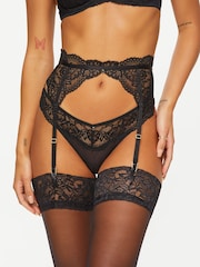 Ann Summers Black Sexy Lace Planet Suspender Belt - Image 1 of 5