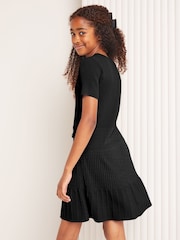 Lipsy Black Knitted Mini Dress (5-16yrs) - Image 4 of 4