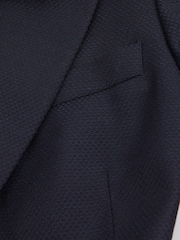 Reiss Navy Hallie Petite Textured Single Breasted Suit Blazer - Image 5 of 6