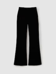 Reiss Black Parisa Velvet Flared Suit Trousers - Image 2 of 6