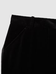 Reiss Black Parisa Velvet Flared Suit Trousers - Image 6 of 6