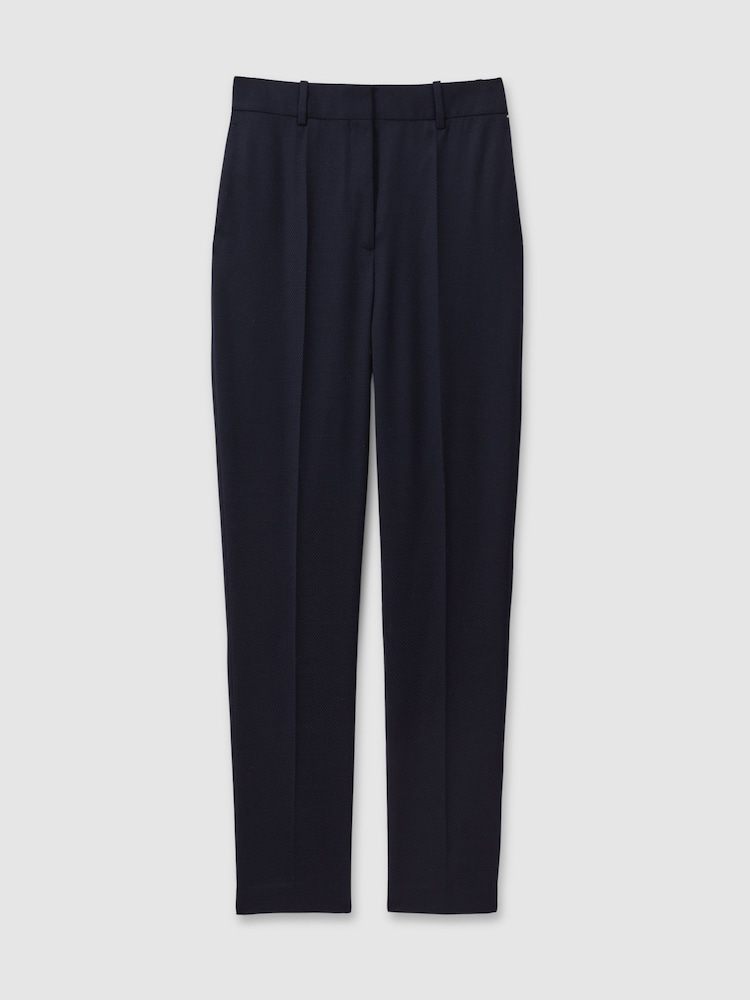 Reiss Navy Hallie Textured Slim Fit Suit Trousers - Image 2 of 6