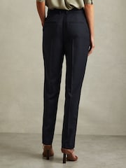 Reiss Navy Hallie Textured Slim Fit Suit Trousers - Image 4 of 6