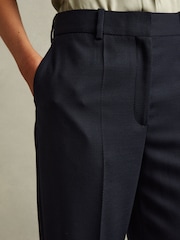 Reiss Navy Hallie Textured Slim Fit Suit Trousers - Image 6 of 6
