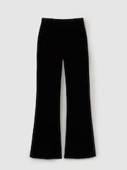 Reiss Black Parisa Petite Velvet Flared Suit Trousers - Image 2 of 7