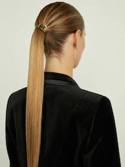 Reiss Black Parisa Velvet Single Breasted Suit Blazer - Image 4 of 7